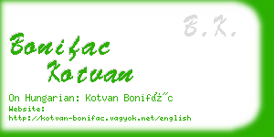 bonifac kotvan business card